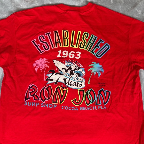 Vintage Ron Jon Surf Shop Florida T Shirt Mens 2XL (Fits XL) Made In USA 80s - Picture 2 of 10